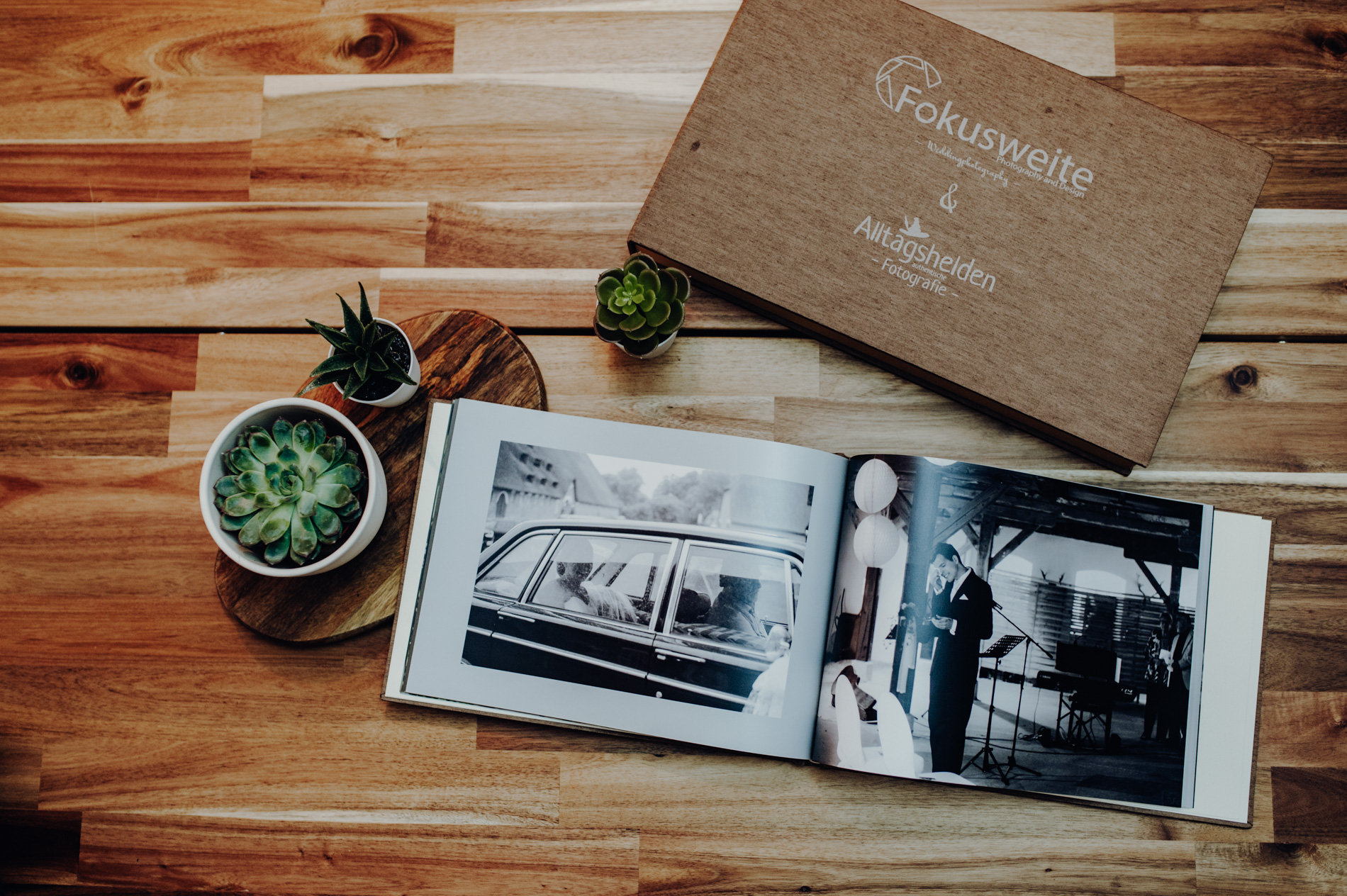 Hochzeitsfotoalbum und Albumbox